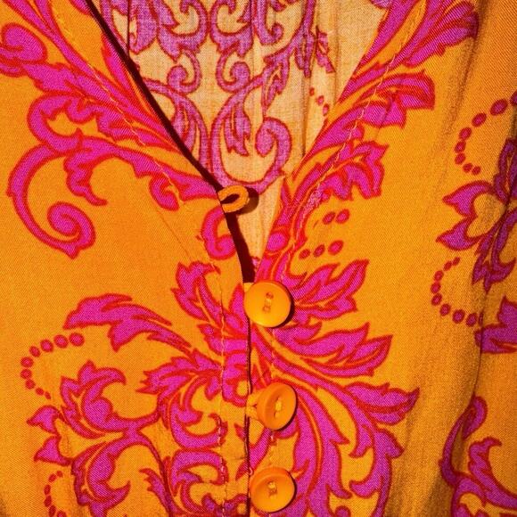 Anthropologie Abel The Label Maya Floral Smocked Midi Hi Low Flowy Dress Size S - Picture 6 of 7